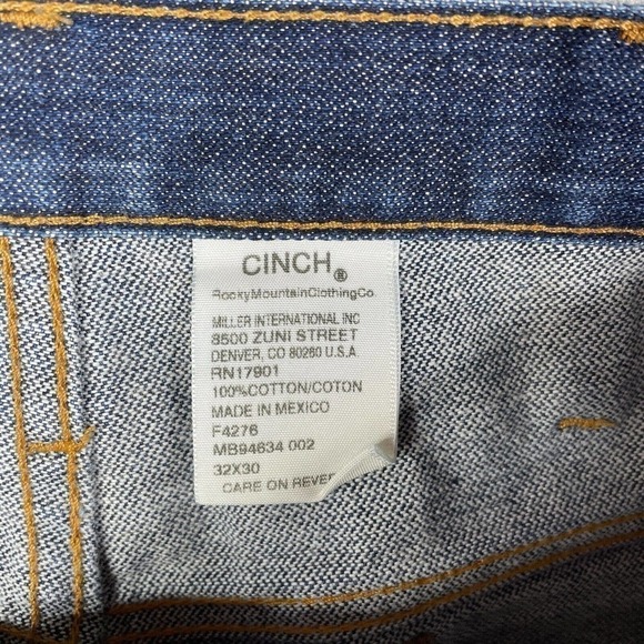 Cinch Cut Off Jean Short Adult Men's 32 Western Baggy Dark Wash Distressed - Picture 7 of 8